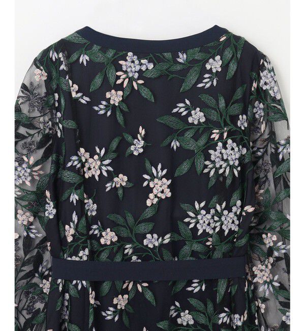 GRACE CONTINENTAL「フラワー刺繍フレアワンピース」|ワンピース|