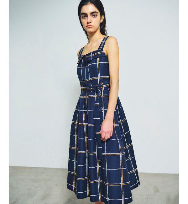 Grace Class「ロープチェックワンピース」|ワンピース|ネイビー