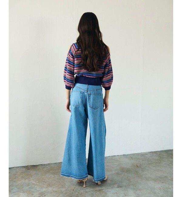 GRACE CONTINENTAL「ボーダーパフニットトップ」|ニット・セーター|