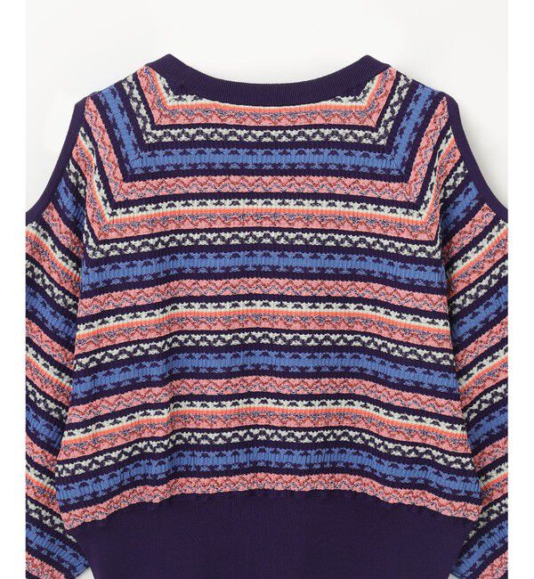 GRACE CONTINENTAL「ボーダーパフニットトップ」|ニット・セーター|