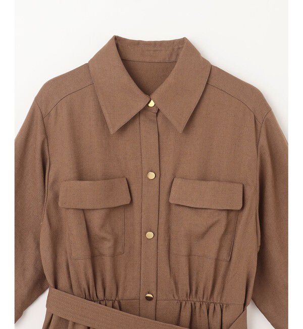 Grace Class「リネンタッチサファリドレス」|ワンピース|