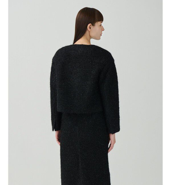 Grace Class「ラメシャイニーコクーンジャケット」|ノーカラージャケット|