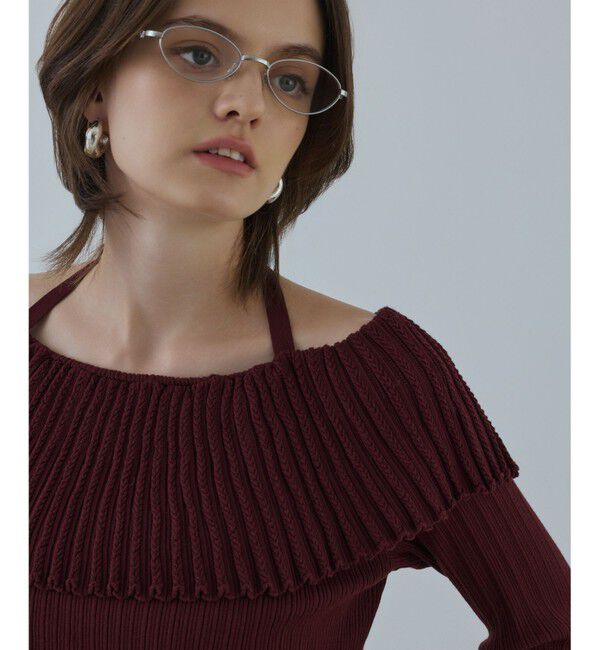 GRACE CONTINENTAL「アイレットフレアニットトップ」|ニット・セーター|