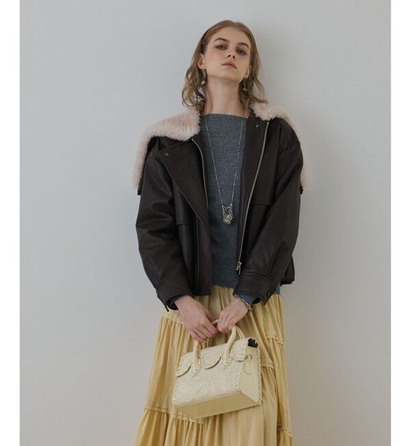 GRACE CONTINENTAL「フェイクレザーボンバージャケット」|その他|