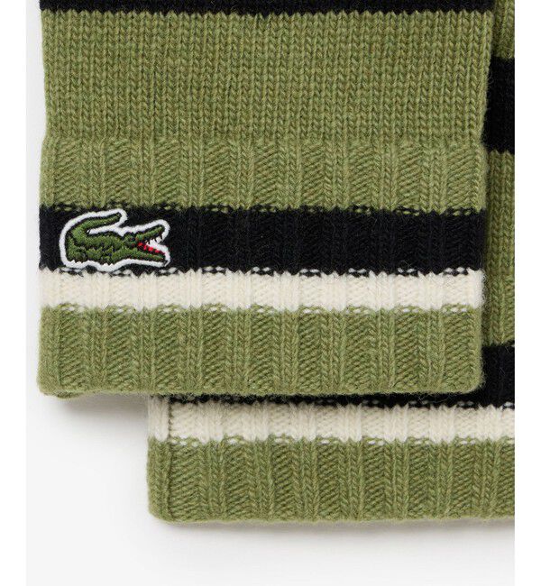 LACOSTE「カラーブロックニットグローブ」|手袋|