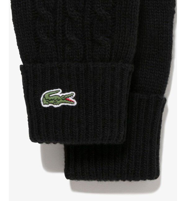 LACOSTE「ケーブルニットウールグローブ」|手袋|