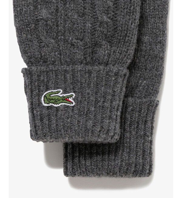 LACOSTE「ケーブルニットウールグローブ」|手袋|