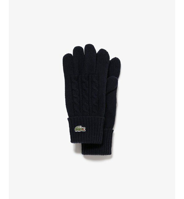 LACOSTE「ケーブルニットウールグローブ」|手袋|