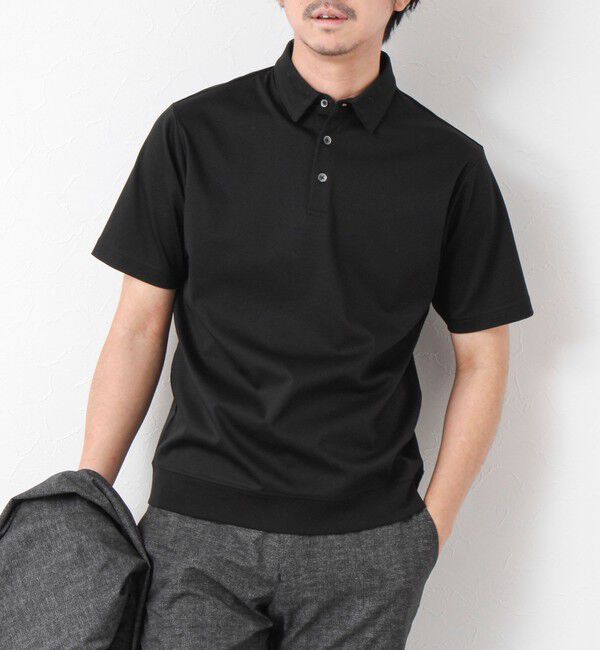 NOLLEY'S goodman「《ビジカジ対応》シルケットスムース ドレスポロ ビズポロ 25SS」|ポロシャツ|ブラック