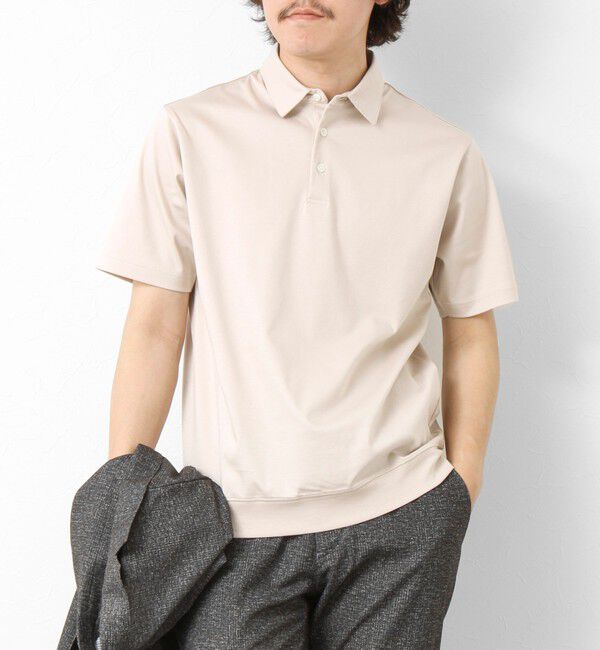 NOLLEY'S goodman「《ビジカジ対応》シルケットスムース ドレスポロ ビズポロ 25SS」|ポロシャツ|グレーベージュ