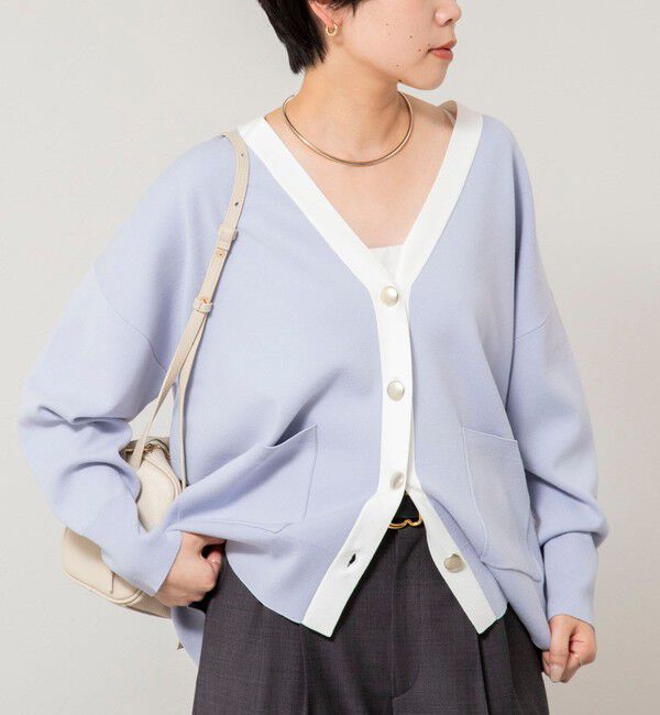 NOLLEY'S sophi「【一部WEB限定カラー】《手洗い可能》スムース編みVネックカーディガン」|カーディガン|サックス