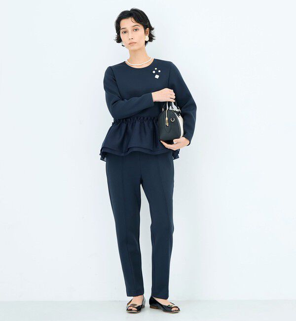 NOLLEY'S sophi「《セットアップ対応》ウォッシャブルダンボール&times;オーガンジーペプラムプルオーバー」|Tシャツ・カットソー|