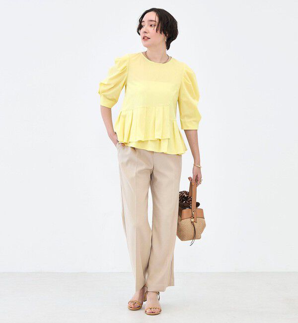 NOLLEY'S「ウォッシャブルハイスペック麻調愛されセミワイドパンツ」|その他|