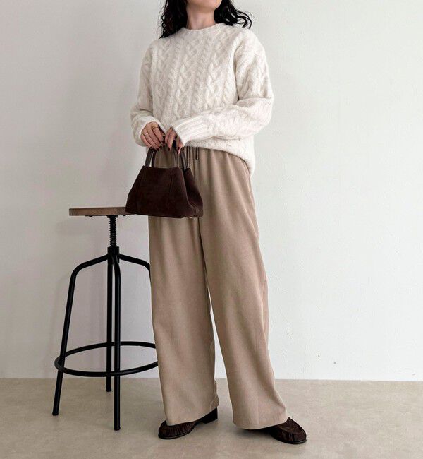 fredy emue「シルキーウォームセミワイドイージーパンツ」|チノ|