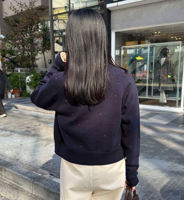 fredy emue「ハンド刺しゅうハートZIPカーディガン」|カーディガン|