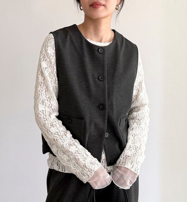 fredy emue「【セットアップ対応】ポンチノーカラージレ」|ベスト・ジレ|