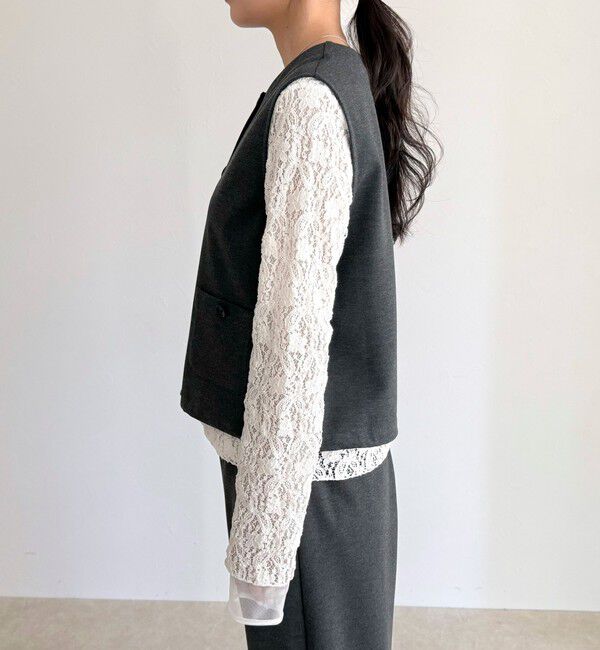 fredy emue「【セットアップ対応】ポンチノーカラージレ」|ベスト・ジレ|