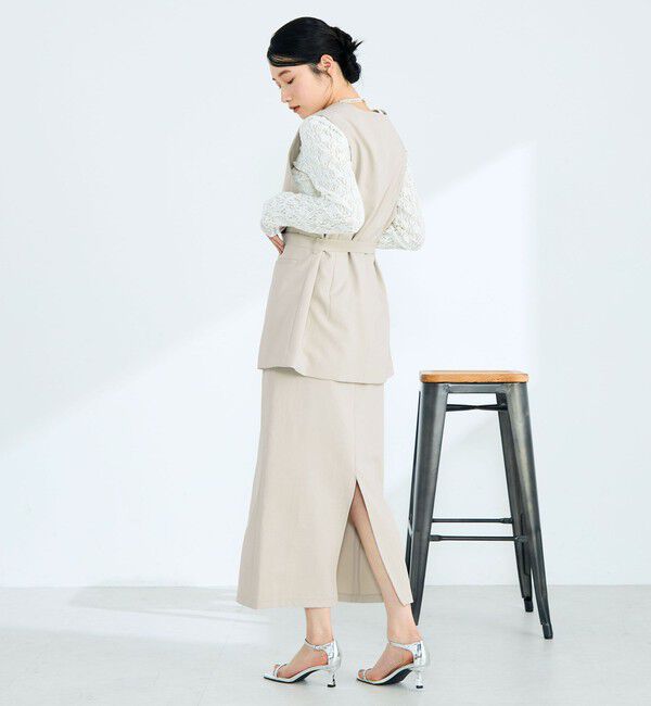 fredy emue「【セットアップ対応】パウダリーツイルベルト付きジレ」|ベスト・ジレ|