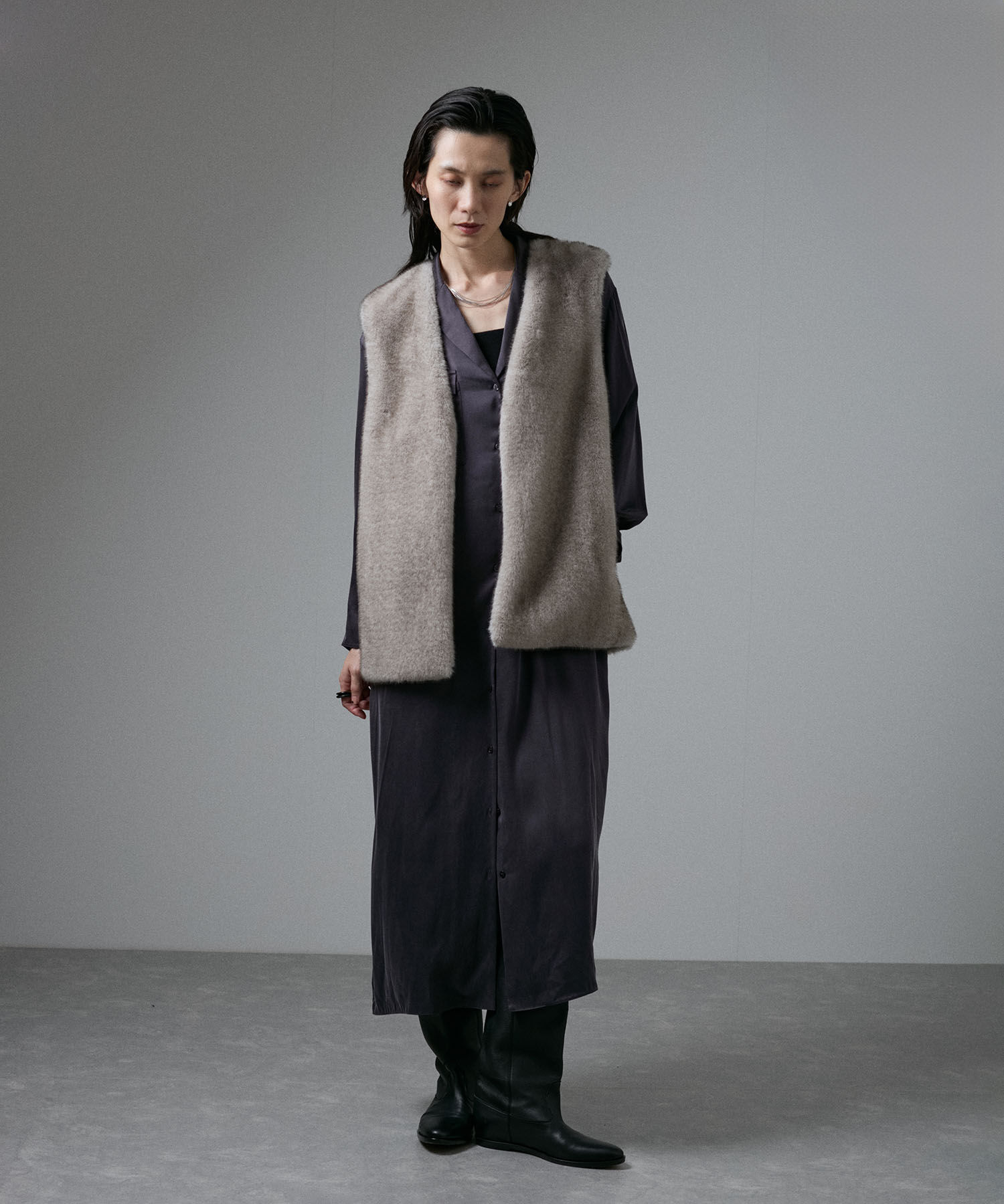 SALON adam et rope'「[24AW]GENTLE SILKシャツワンピース【セットアップ対応】」|その他|