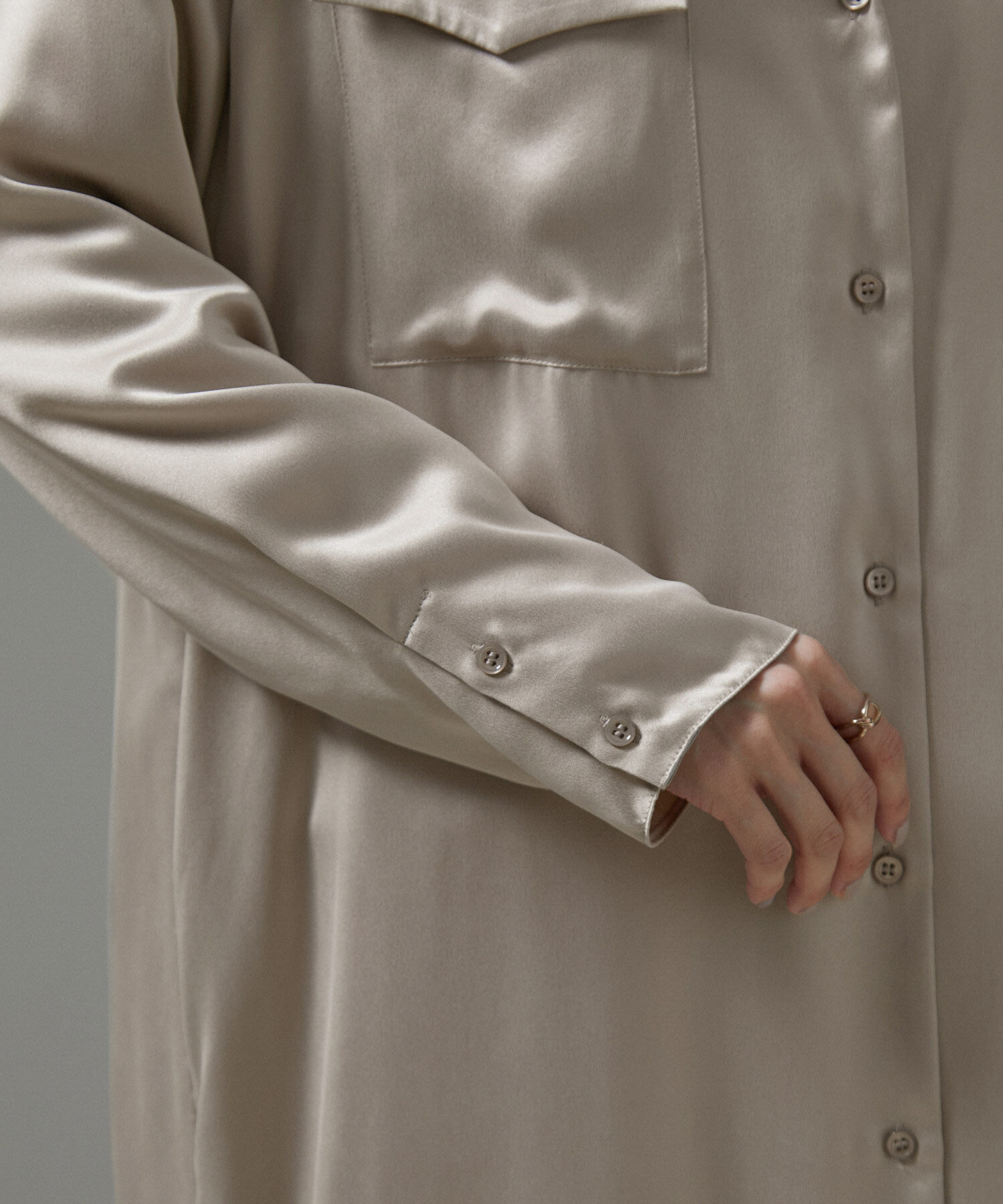 SALON adam et rope'「[24AW]GENTLE SILKシャツワンピース【セットアップ対応】」|その他|