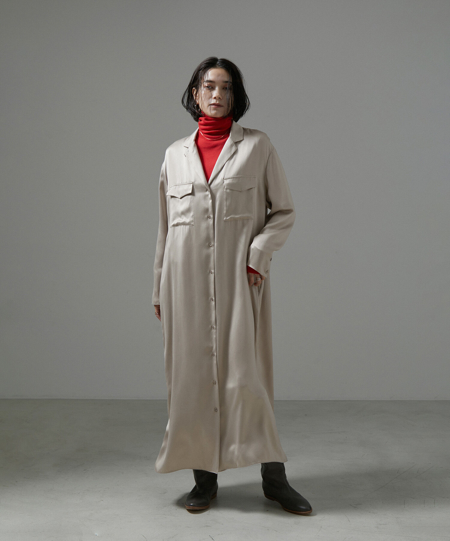 SALON adam et rope'「[24AW]GENTLE SILKシャツワンピース【セットアップ対応】」|その他|