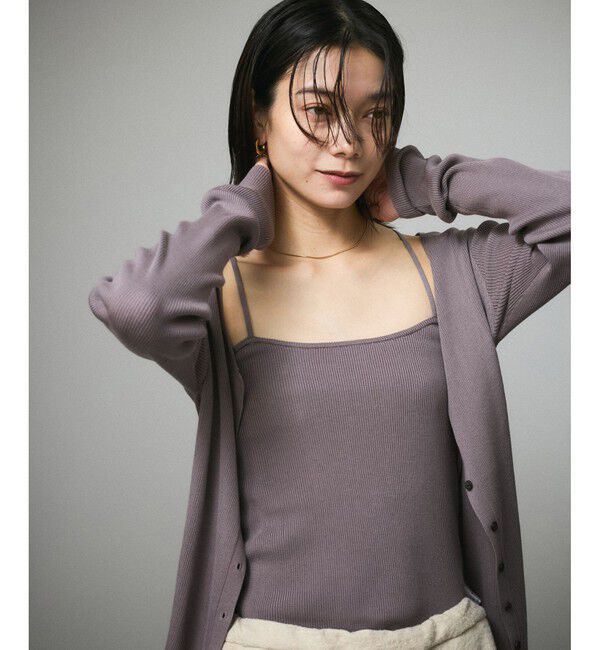 SALON adam et rope'「【セットアップ対応】キュプラコットンリブクロスキャミソール」|キャミソール|