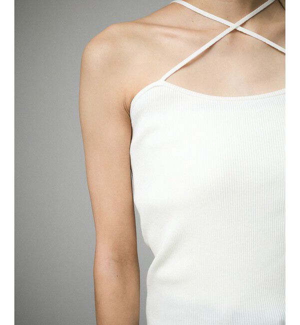 SALON adam et rope'「【セットアップ対応】キュプラコットンリブクロスキャミソール」|キャミソール|