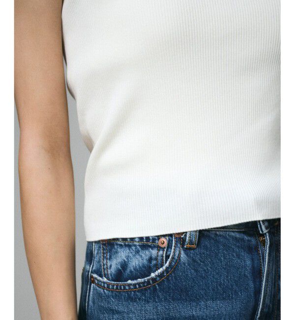 SALON adam et rope'「【セットアップ対応】キュプラコットンリブクロスキャミソール」|キャミソール|