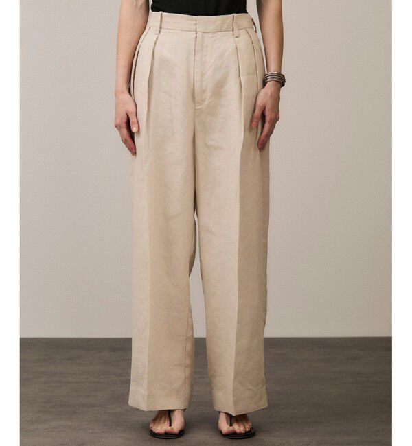 SALON adam et rope'「リネンツイルタックパンツ」|スラックス|