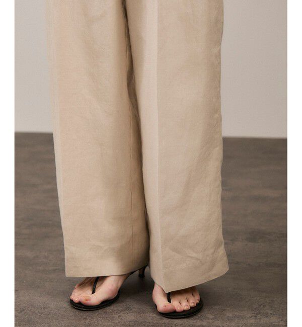 SALON adam et rope'「リネンツイルタックパンツ」|スラックス|