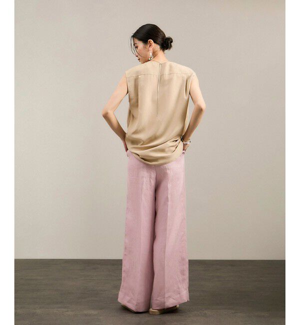 SALON adam et rope'「リネンツイルタックパンツ」|スラックス|