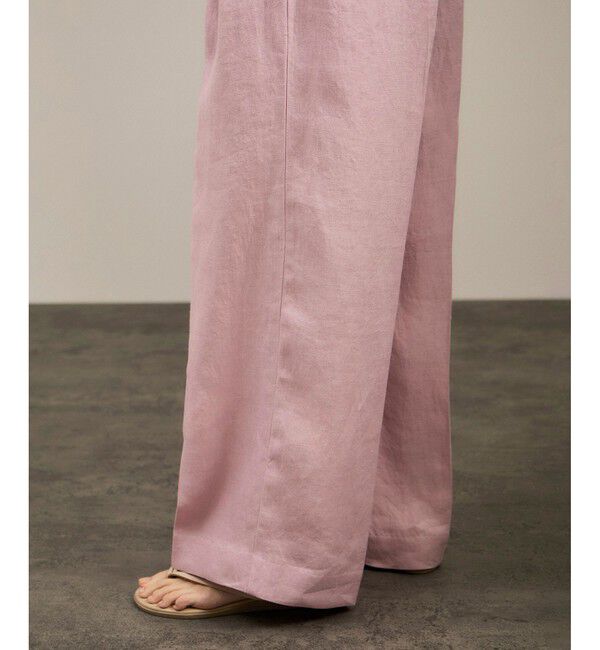 SALON adam et rope'「リネンツイルタックパンツ」|スラックス|