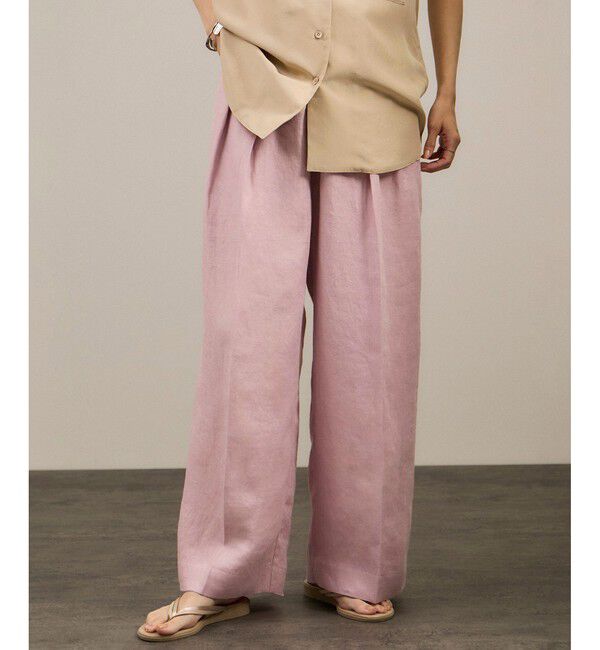 SALON adam et rope'「リネンツイルタックパンツ」|スラックス|