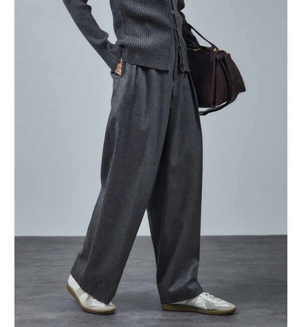SALON adam et rope'「ウールタックワイドパンツ / セットアップ対応」|スラックス|