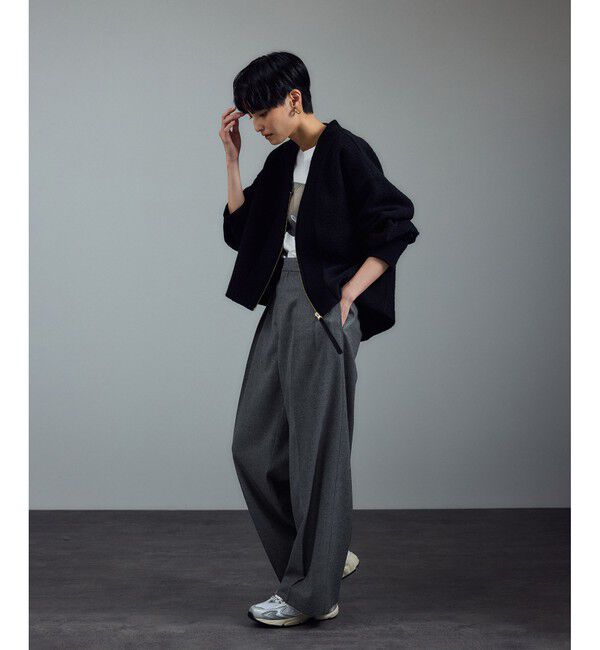 SALON adam et rope'「ウールタックワイドパンツ / セットアップ対応」|スラックス|