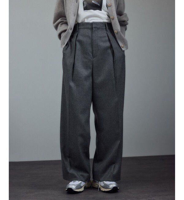 SALON adam et rope'「ウールタックワイドパンツ / セットアップ対応」|スラックス|