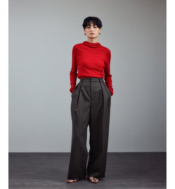 SALON adam et rope'「ウールタックワイドパンツ / セットアップ対応」|スラックス|