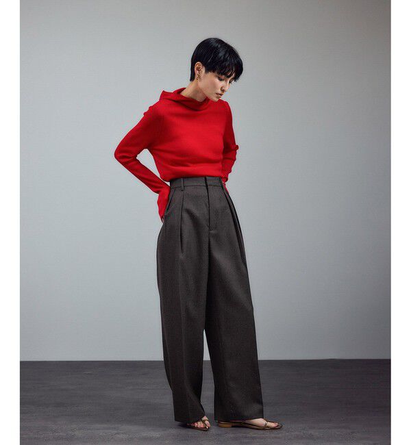 SALON adam et rope'「ウールタックワイドパンツ / セットアップ対応」|スラックス|