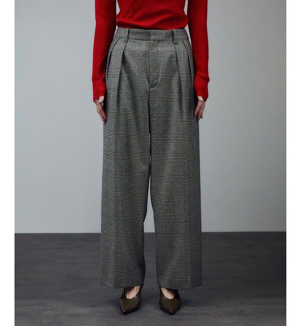 SALON adam et rope'「ウールタックワイドパンツ / セットアップ対応」|スラックス|