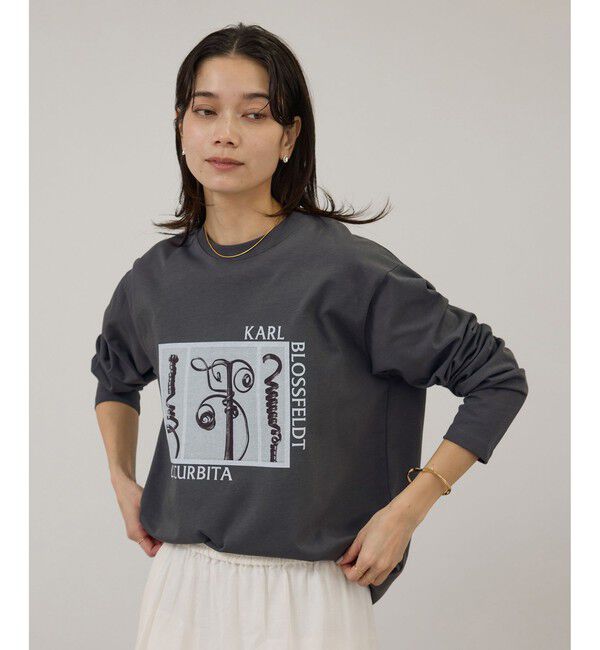 SALON adam et rope'「【KARL BLOSSFELDT  by SALON】フォトロングスリーブTシャツ」|Tシャツ・カットソー|グレー(07)