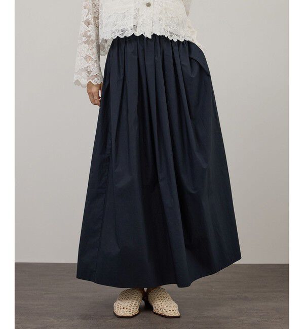 SALON adam et rope'「コーティングギャザータックスカート / セットアップ対応」|スカート|ネイビー系(42)