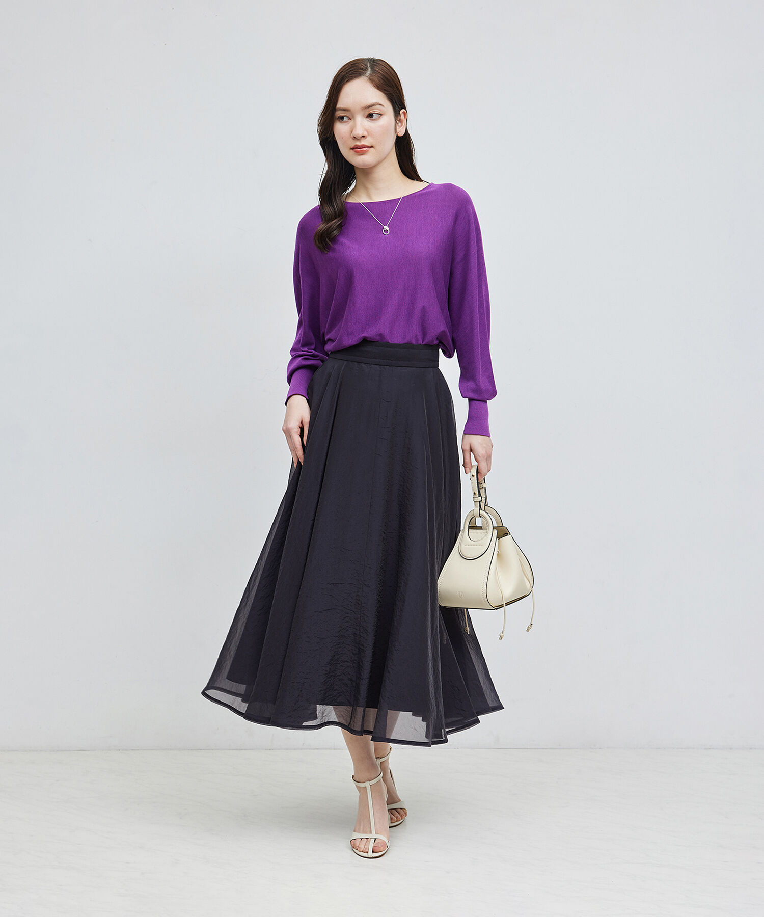 ROPE「シアーサーキュラーフレアスカート」|スカート|