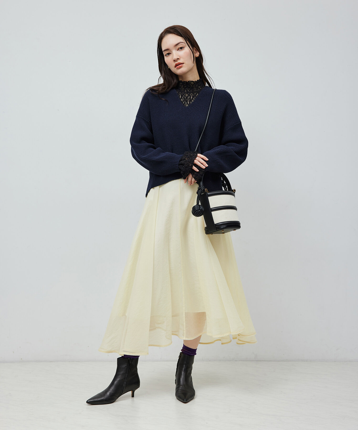 ROPE「シアーサーキュラーフレアスカート」|スカート|