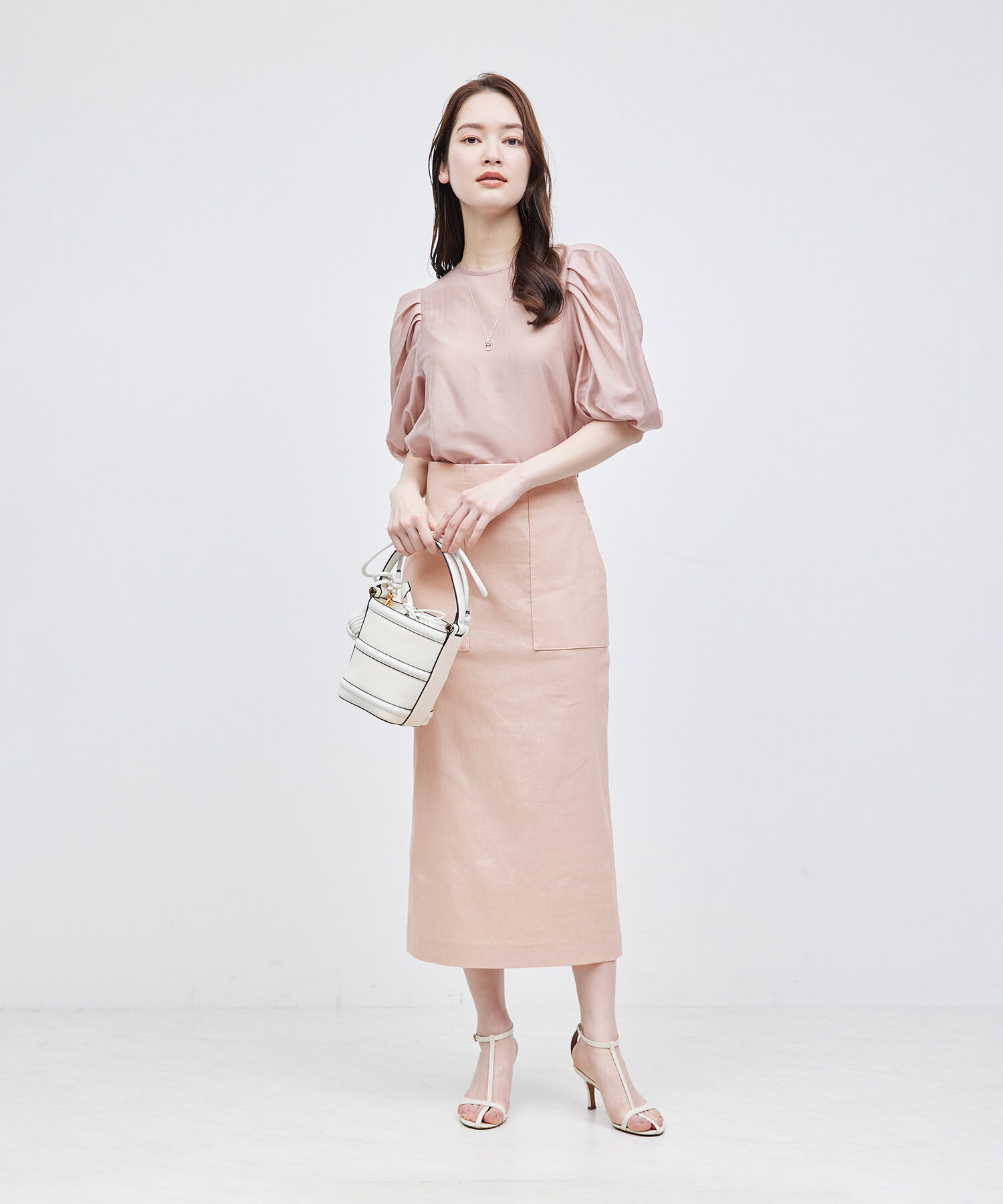 ROPE「リネンストレッチポケット付きタイトスカート/24SS【一部WEB限定】【雑誌掲載】【メディア掲載】」|スカート|