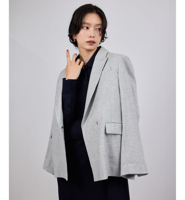 ROPE「ウールフランネルセミダブルジャケット/セットアップ対応」|テーラードジャケット|ライトグレー(08)