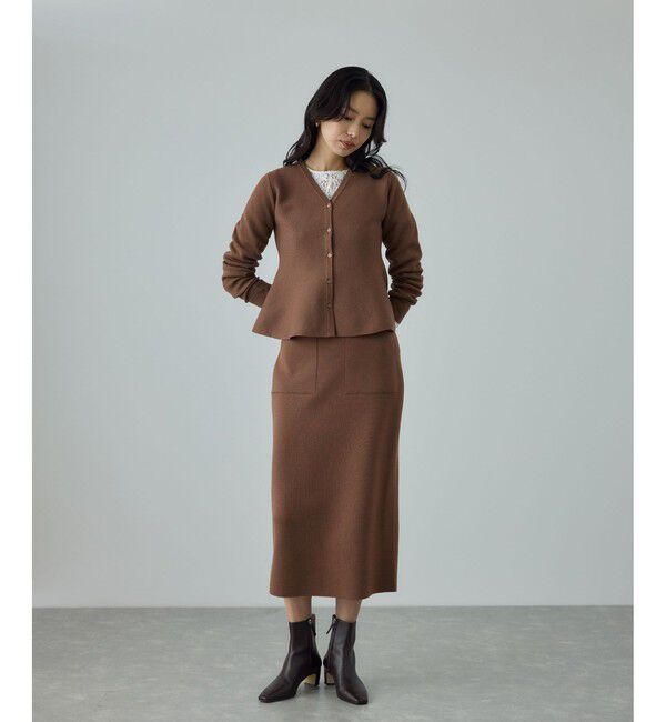 ROPE「[美人スカート]ウール混ニットポケット付きタイトスカート/イージーケア・セットアップ対応」|スカート|