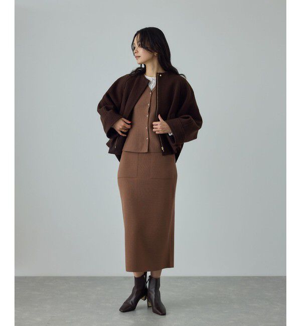 ROPE「[美人スカート]ウール混ニットポケット付きタイトスカート/イージーケア・セットアップ対応」|スカート|