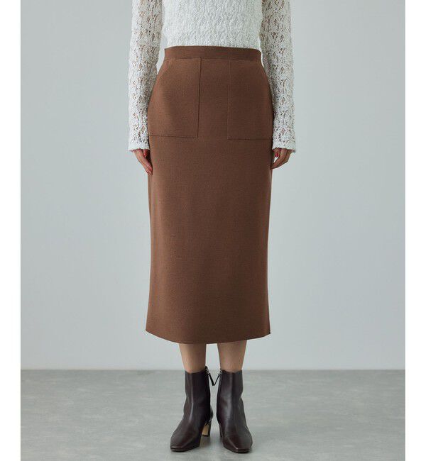 ROPE「[美人スカート]ウール混ニットポケット付きタイトスカート/イージーケア・セットアップ対応」|スカート|