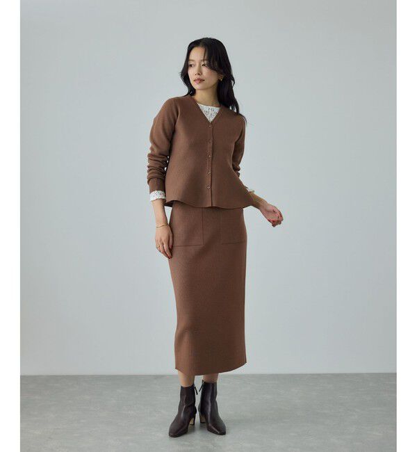 ROPE「[美人スカート]ウール混ニットポケット付きタイトスカート/イージーケア・セットアップ対応」|スカート|