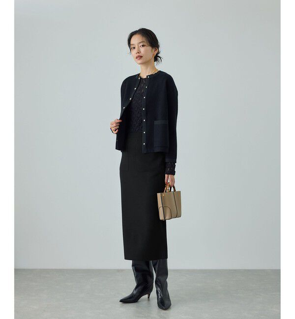 ROPE「[美人スカート]ウール混ニットポケット付きタイトスカート/イージーケア・セットアップ対応」|スカート|